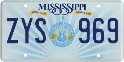 MS license plate ZYS969