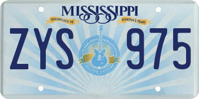 MS license plate ZYS975