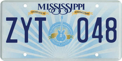 MS license plate ZYT048