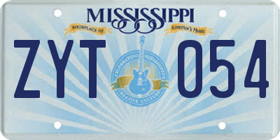 MS license plate ZYT054