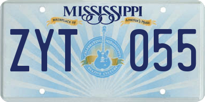 MS license plate ZYT055