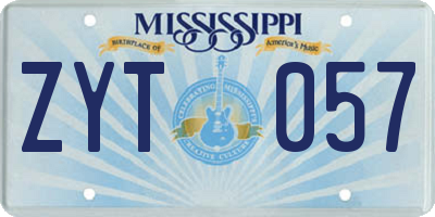 MS license plate ZYT057