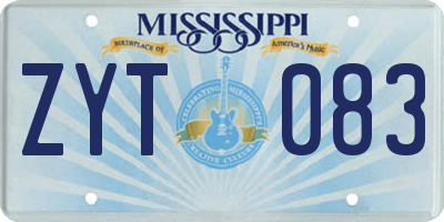 MS license plate ZYT083