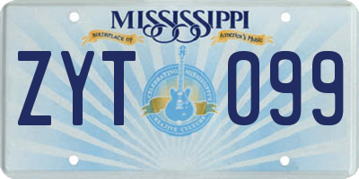 MS license plate ZYT099