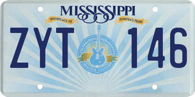 MS license plate ZYT146