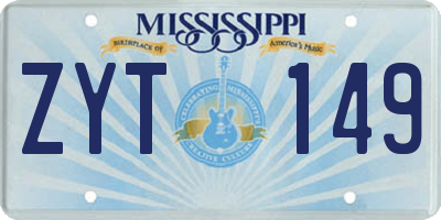 MS license plate ZYT149