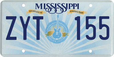 MS license plate ZYT155