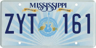 MS license plate ZYT161