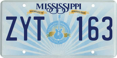 MS license plate ZYT163