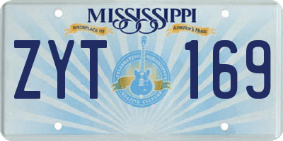 MS license plate ZYT169