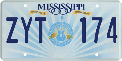 MS license plate ZYT174