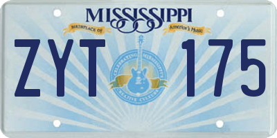MS license plate ZYT175