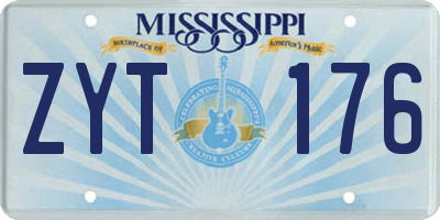 MS license plate ZYT176