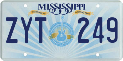 MS license plate ZYT249