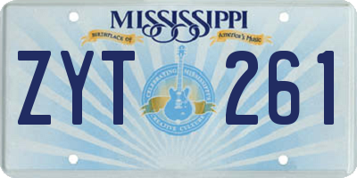 MS license plate ZYT261