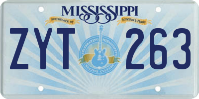 MS license plate ZYT263