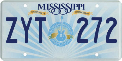 MS license plate ZYT272