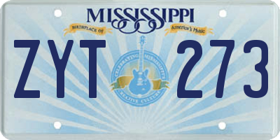 MS license plate ZYT273