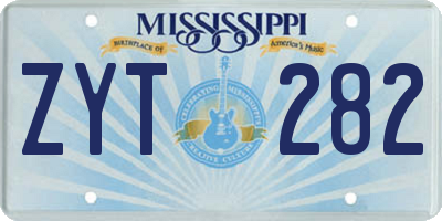 MS license plate ZYT282