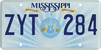 MS license plate ZYT284