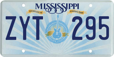 MS license plate ZYT295