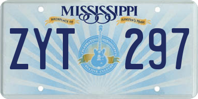 MS license plate ZYT297