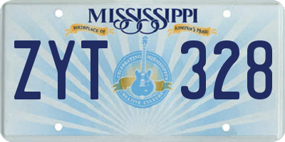 MS license plate ZYT328