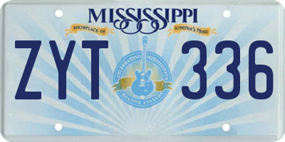 MS license plate ZYT336