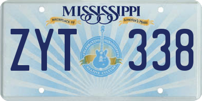 MS license plate ZYT338