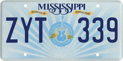 MS license plate ZYT339