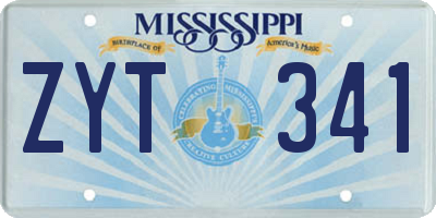 MS license plate ZYT341