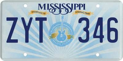 MS license plate ZYT346