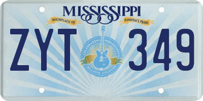 MS license plate ZYT349