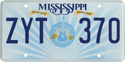MS license plate ZYT370