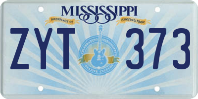 MS license plate ZYT373