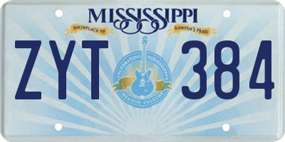 MS license plate ZYT384