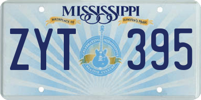 MS license plate ZYT395