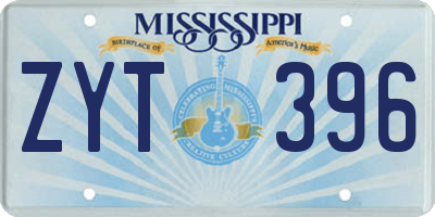 MS license plate ZYT396