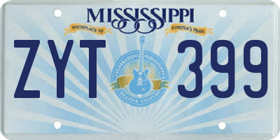 MS license plate ZYT399