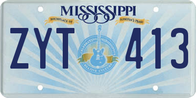 MS license plate ZYT413