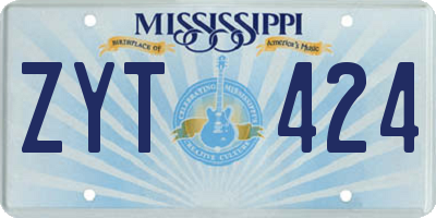 MS license plate ZYT424