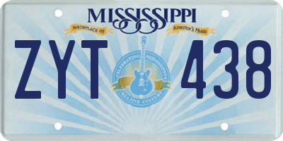 MS license plate ZYT438