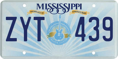 MS license plate ZYT439