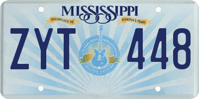 MS license plate ZYT448