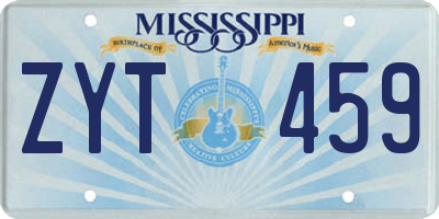 MS license plate ZYT459