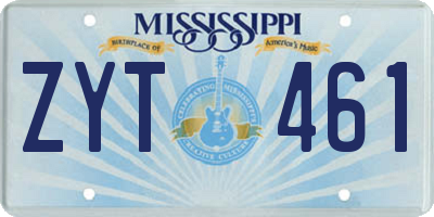 MS license plate ZYT461