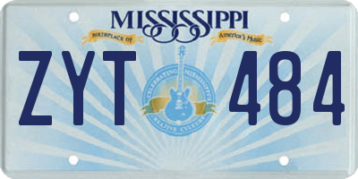 MS license plate ZYT484