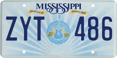 MS license plate ZYT486