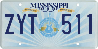 MS license plate ZYT511