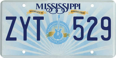 MS license plate ZYT529